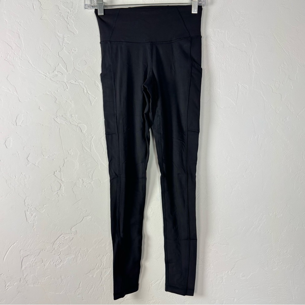 Prana‎ Leggings Electa ll Solid Black Workout Athletic Side Pocket Yoga Training